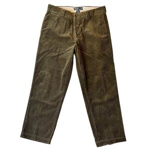 Vintage Polo Ralph Lauren corduroy pants 38 x 30 Brown Cords Flat front Mens